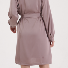 Load image into Gallery viewer, Beige Satin Dress and Robe