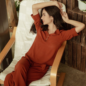 Red Wine Long Pyjama Set