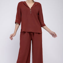 Load image into Gallery viewer, Red Wine Long Pyjama Set