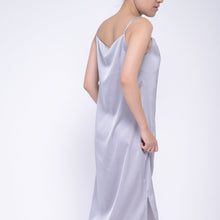 Load image into Gallery viewer, Light Grey Satin Night Dress