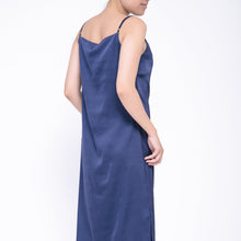 Load image into Gallery viewer, Navy Satin Night Dress