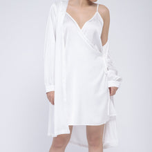 Load image into Gallery viewer, White Ocean Girl Satin Dress and Robe